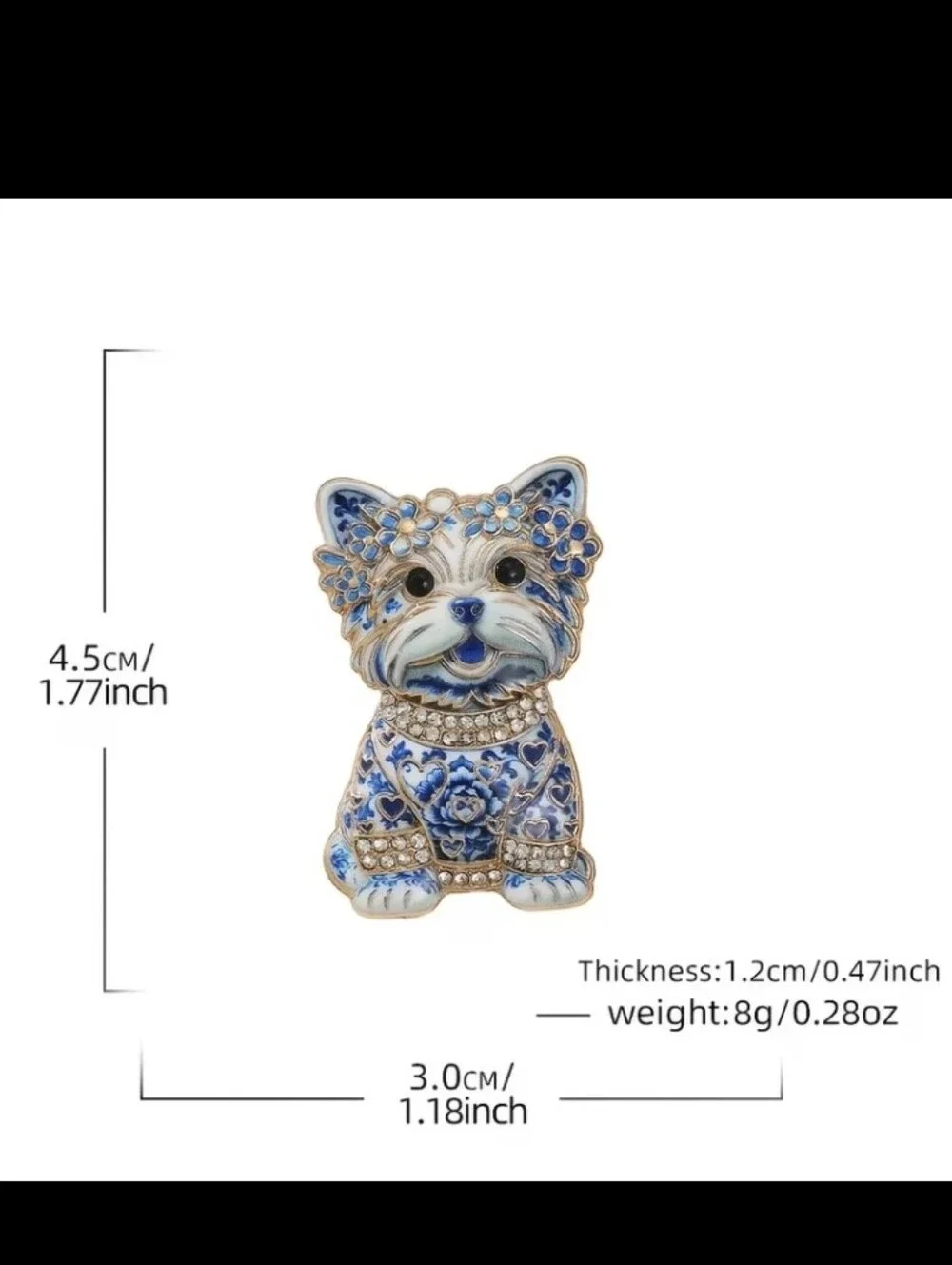Yorkie Dog Yorkshire Terrier Tiny Brooch NEW